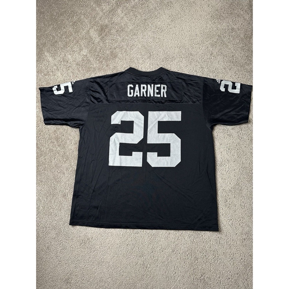 Mens Jersey Adidas Oakland Raiders #25 Charlie Garner Black Made Korea, Size XL